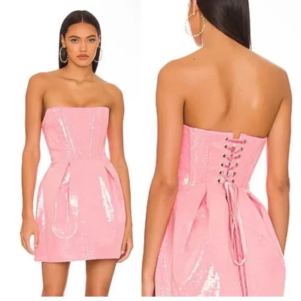 Maraya Sequin Corset Mini Dress in Pink